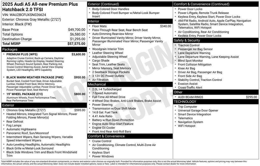 2025 Audi A5 2.0T Premium Plus quattro