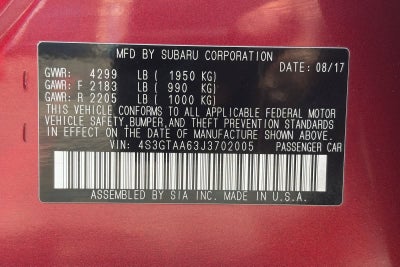2018 Subaru Impreza 2.0i 5-door CVT