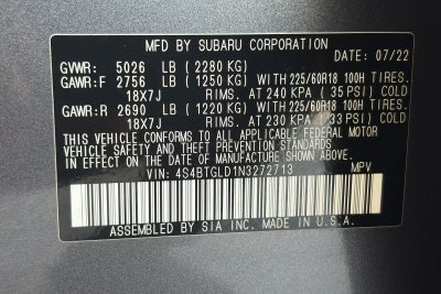 2022 Subaru Outback Onyx Edition XT