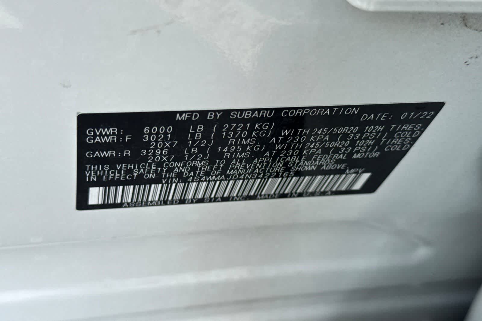 2022 Subaru Ascent Onyx Edition