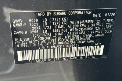 2026 Subaru Ascent Touring