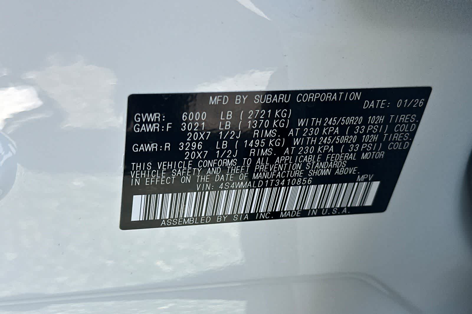 2026 Subaru Ascent Onyx Edition Touring