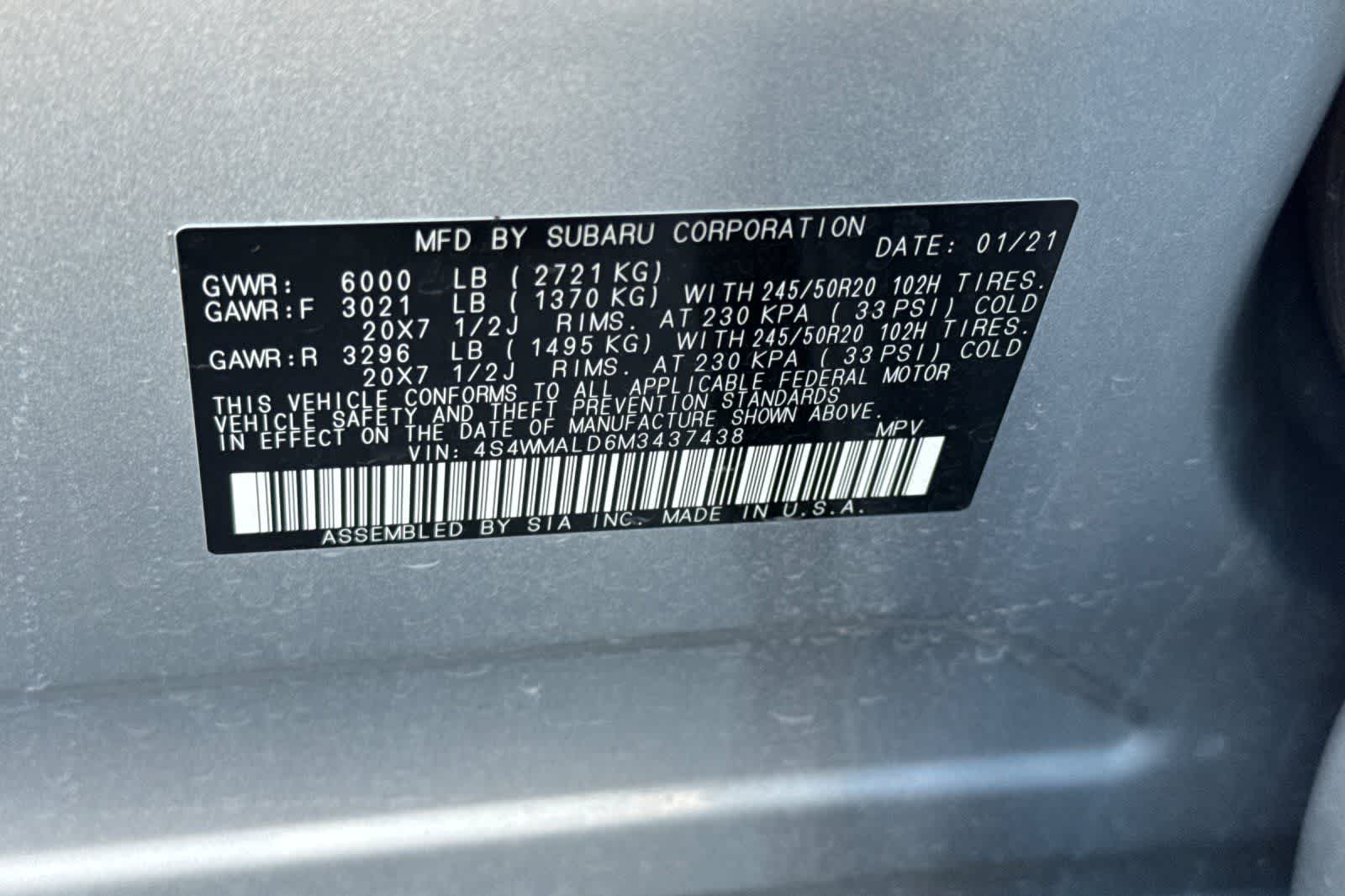 2021 Subaru Ascent Limited