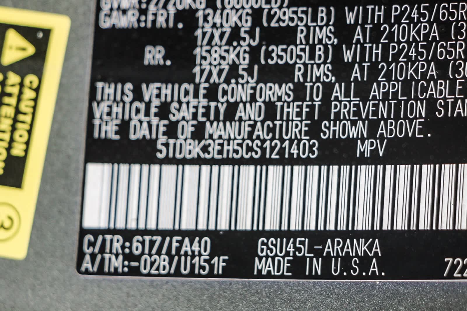 2012 Toyota Highlander Base