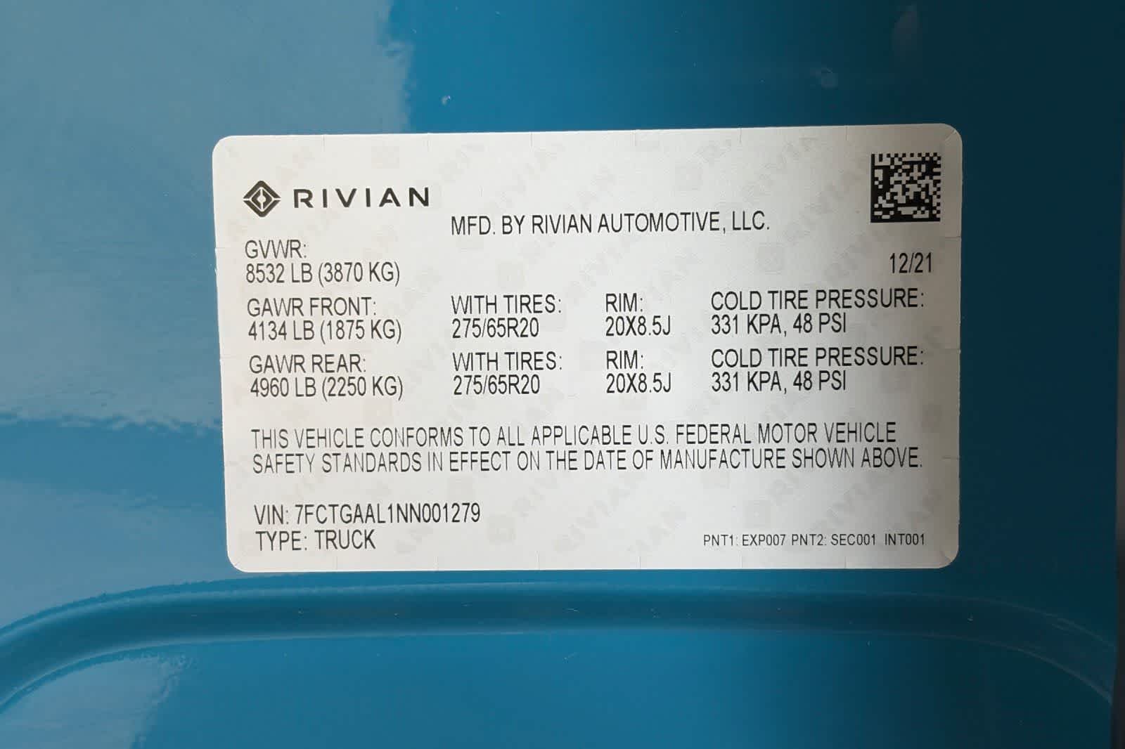 2022 Rivian R1T Launch Edition