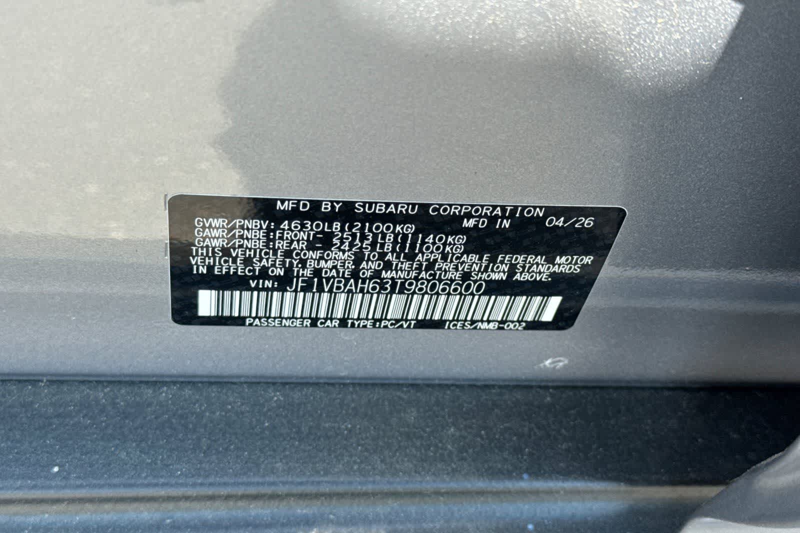 2026 Subaru WRX Premium
