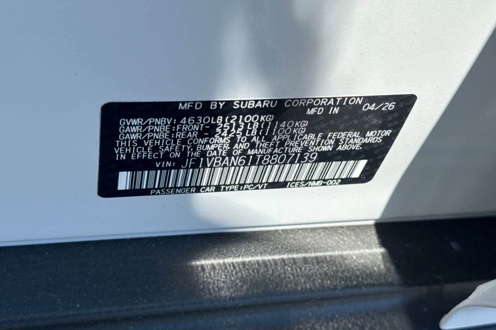 2026 Subaru WRX Limited