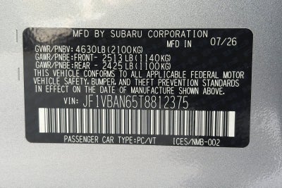 2026 Subaru WRX Limited