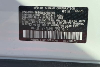 2026 Subaru WRX Limited