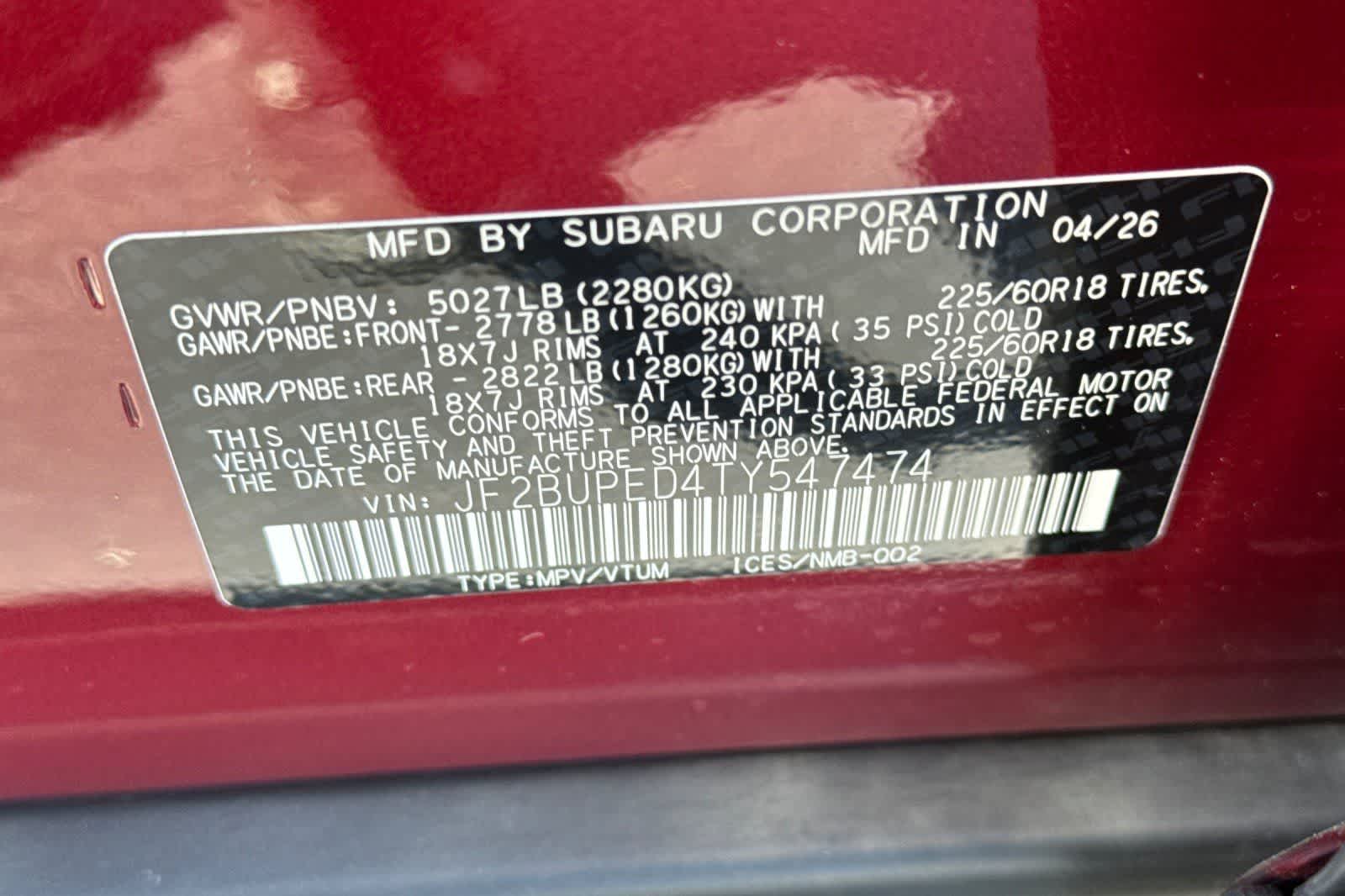 2026 Subaru Outback Touring