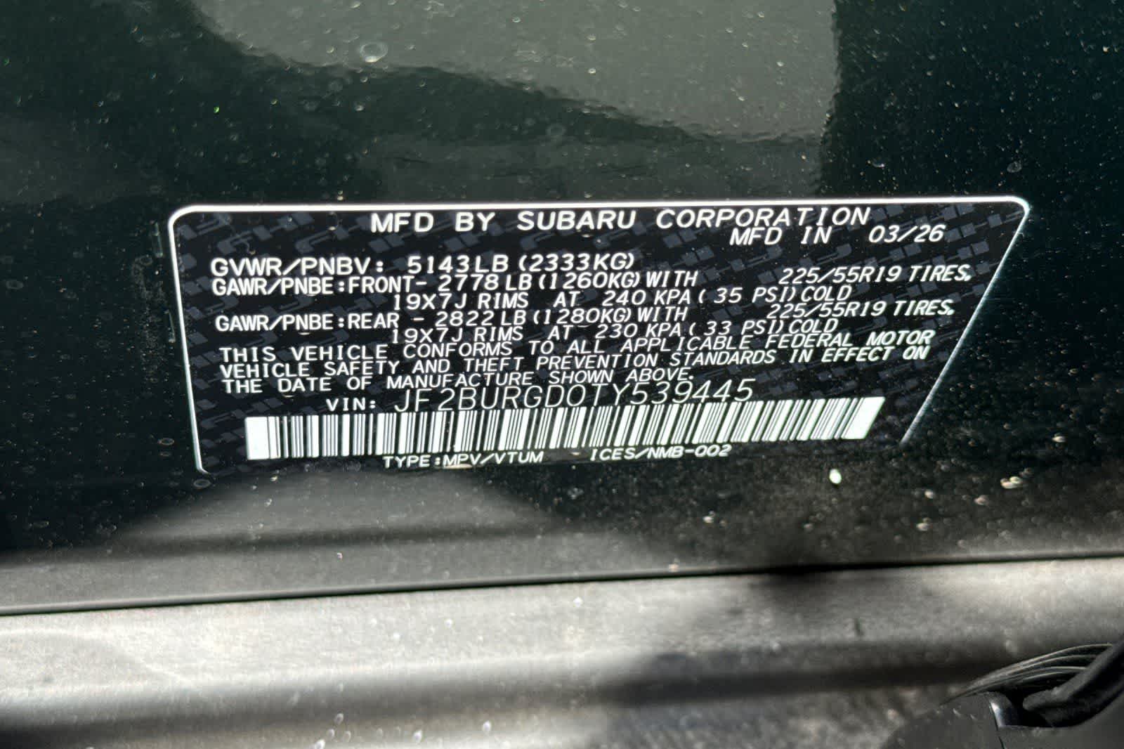 2026 Subaru Outback Limited XT
