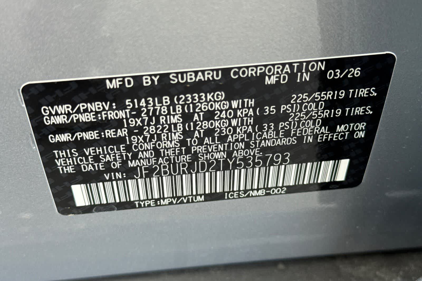 2026 Subaru Outback Touring XT