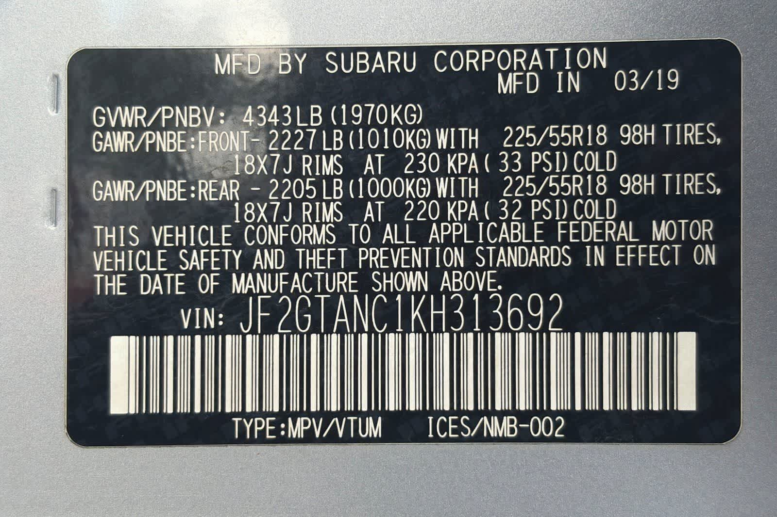 2019 Subaru Crosstrek Limited