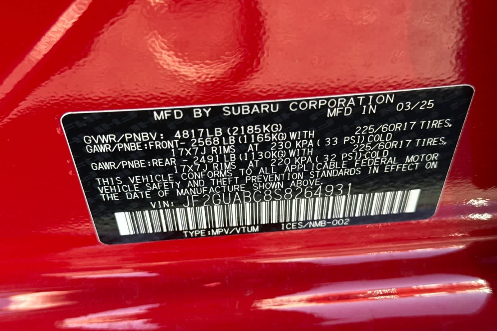 2025 Subaru Crosstrek AWD