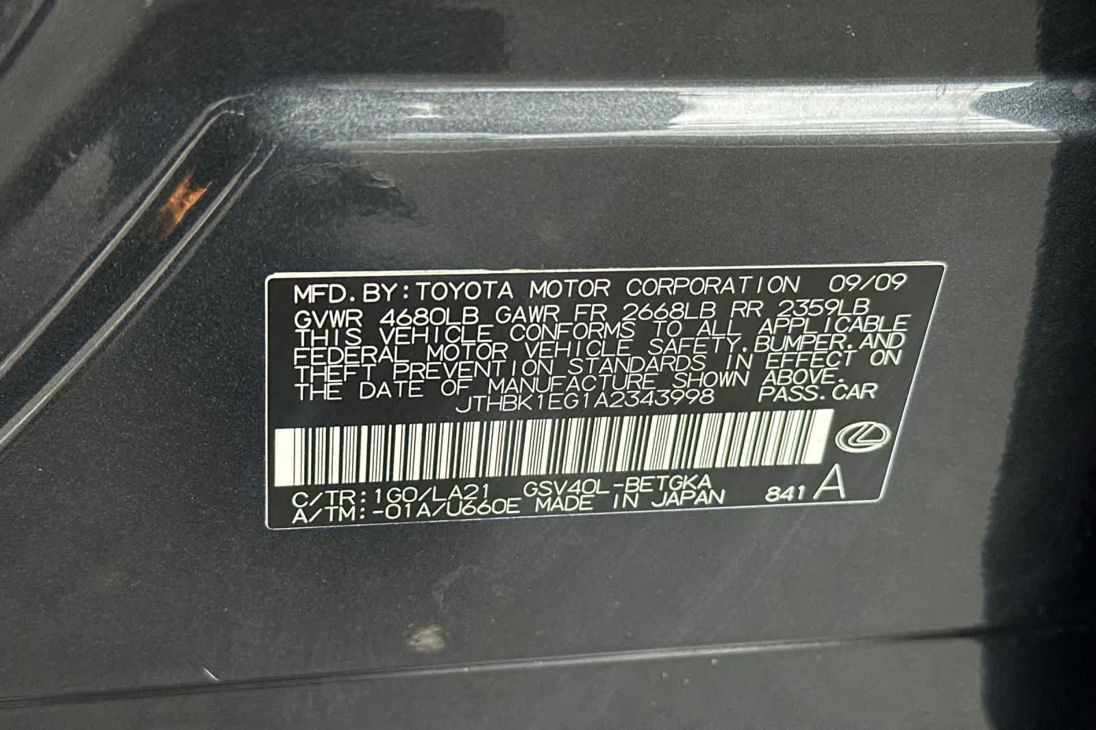 2010 Lexus ES 350 4dr Sdn