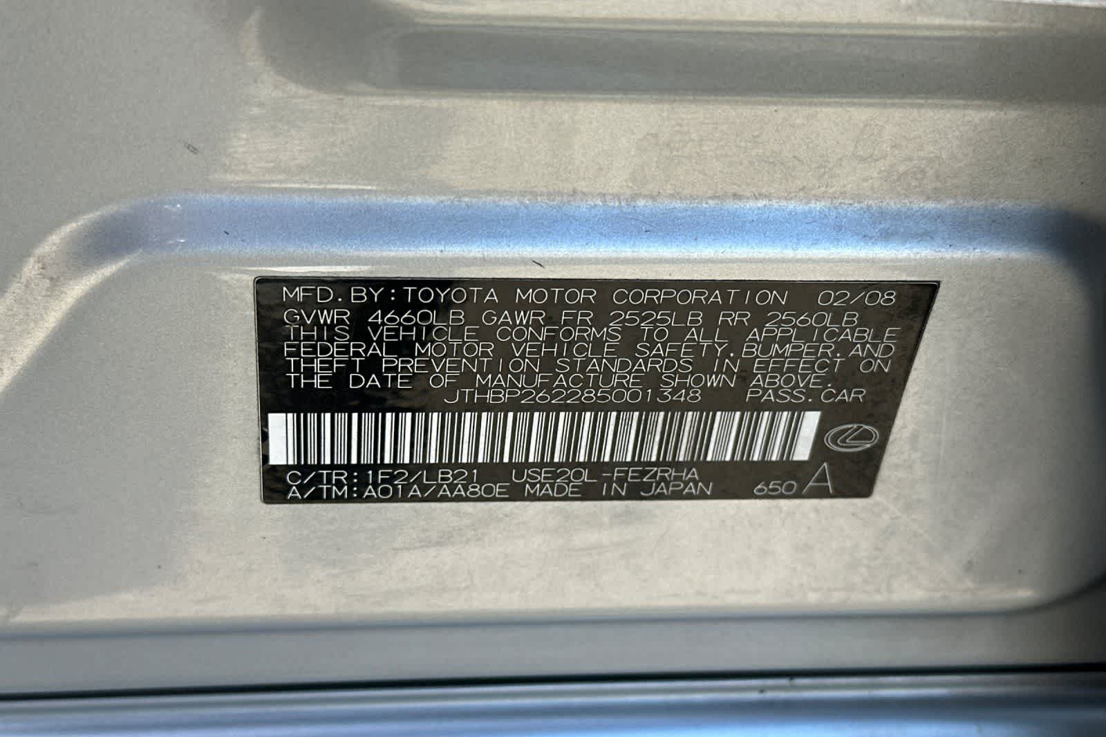2008 Lexus IS F 4dr Sdn