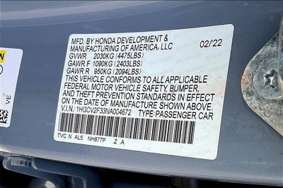 2022 Honda Accord Sedan Sport