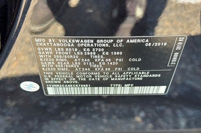 2019 Volkswagen Atlas 3.6L V6 SEL Premium