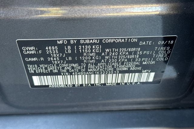 2019 Subaru Outback 2.5i Limited