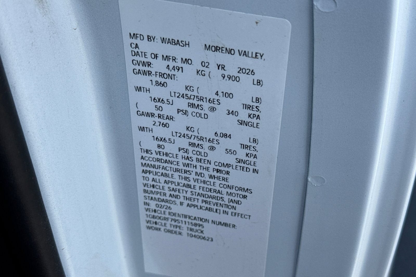 2025 Chevrolet Express Cutaway 3500 1WT