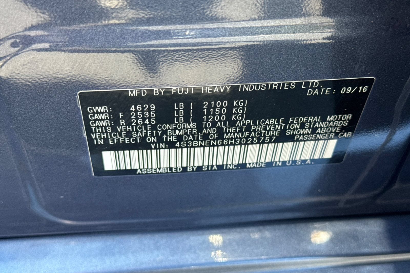 2017 Subaru Legacy Limited